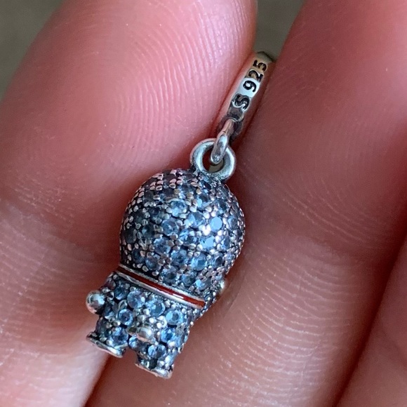 NWOT Doraemon "Stand By Me" Blue Kitty Cat Dangle Charm Pendant w/ CZ Silver - Picture 10 of 11